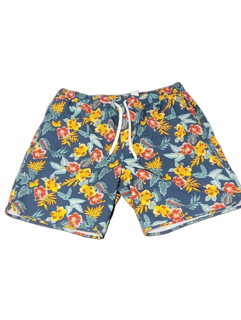 Fair Harbor The Anchor Men Swim Trunks SZ 3XL Hawaiian Yellow Tropics Floral 298